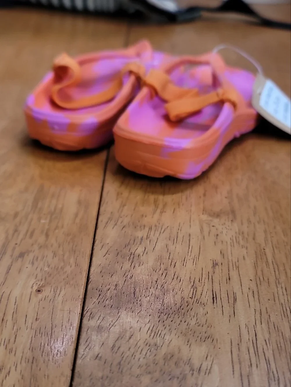 Kids Orange & Pink Tie-Dye Sandal Flip Flops